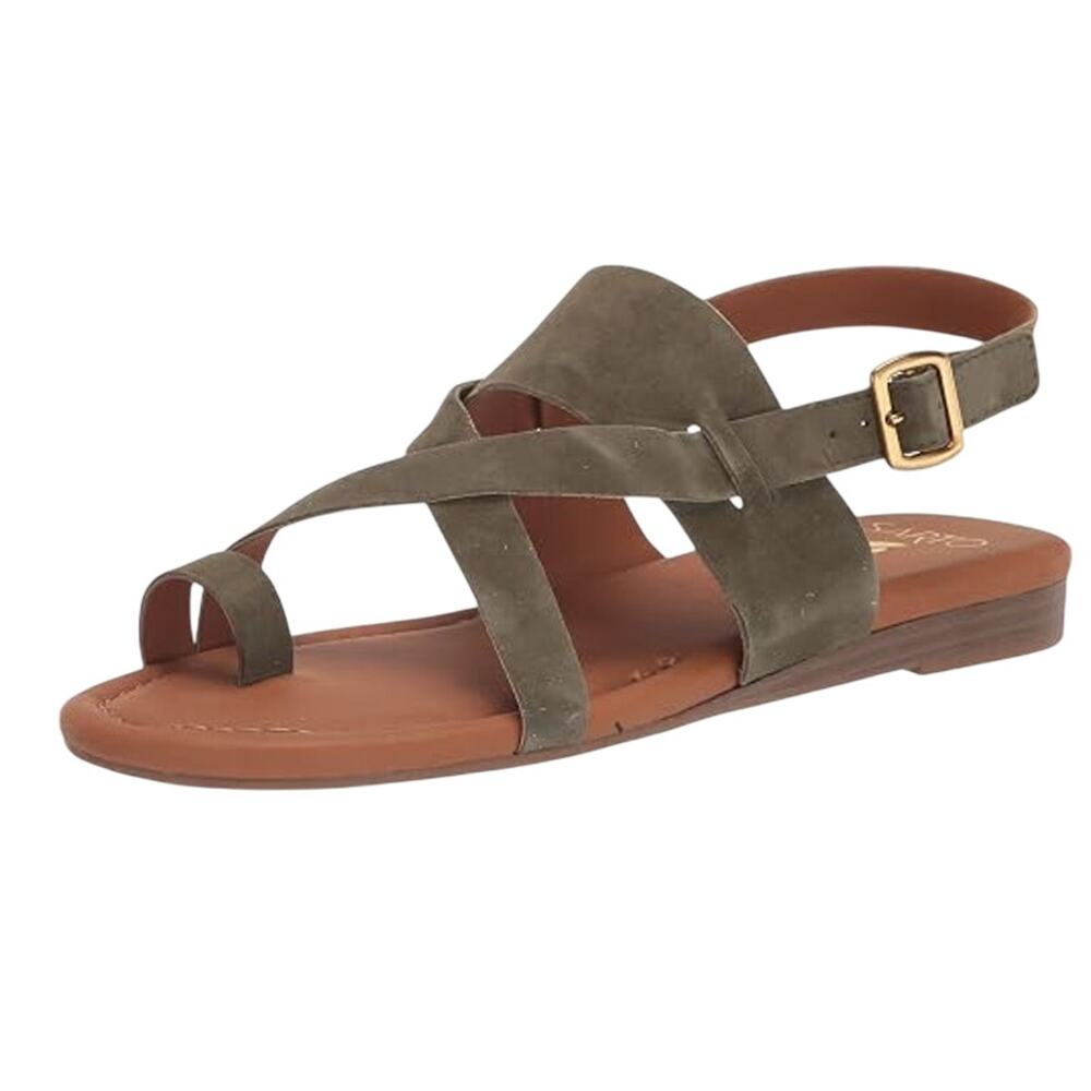Franco Sarto Womens Gia Sandals US 6 M EU 36 Green Suede NWOB